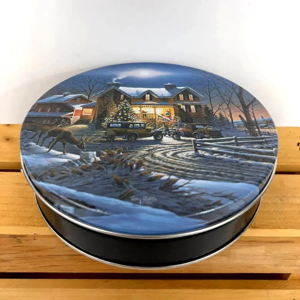 Terry Redlin 1990 Night Before Christmas Collectible Round Tin Gift Container